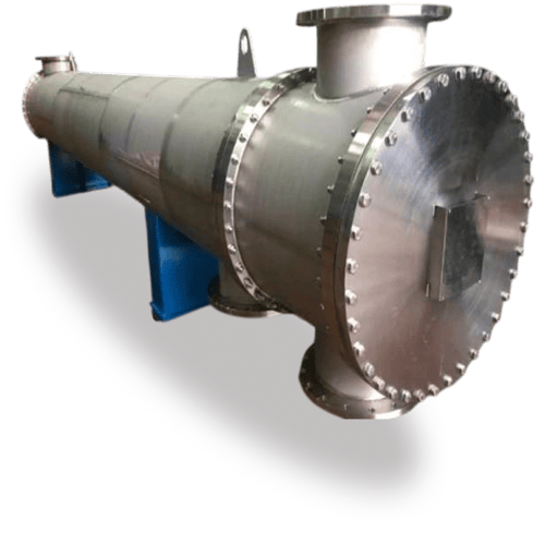 Industrial stainless steel shell and tube heat exchanger manufactured by Tecnicon Engineering Ahmedabad Gujarat
