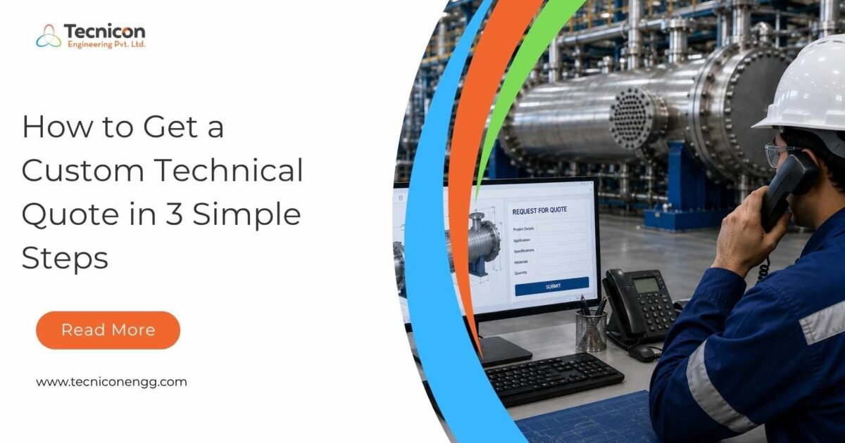 Custom technical quote process for industrial equipment