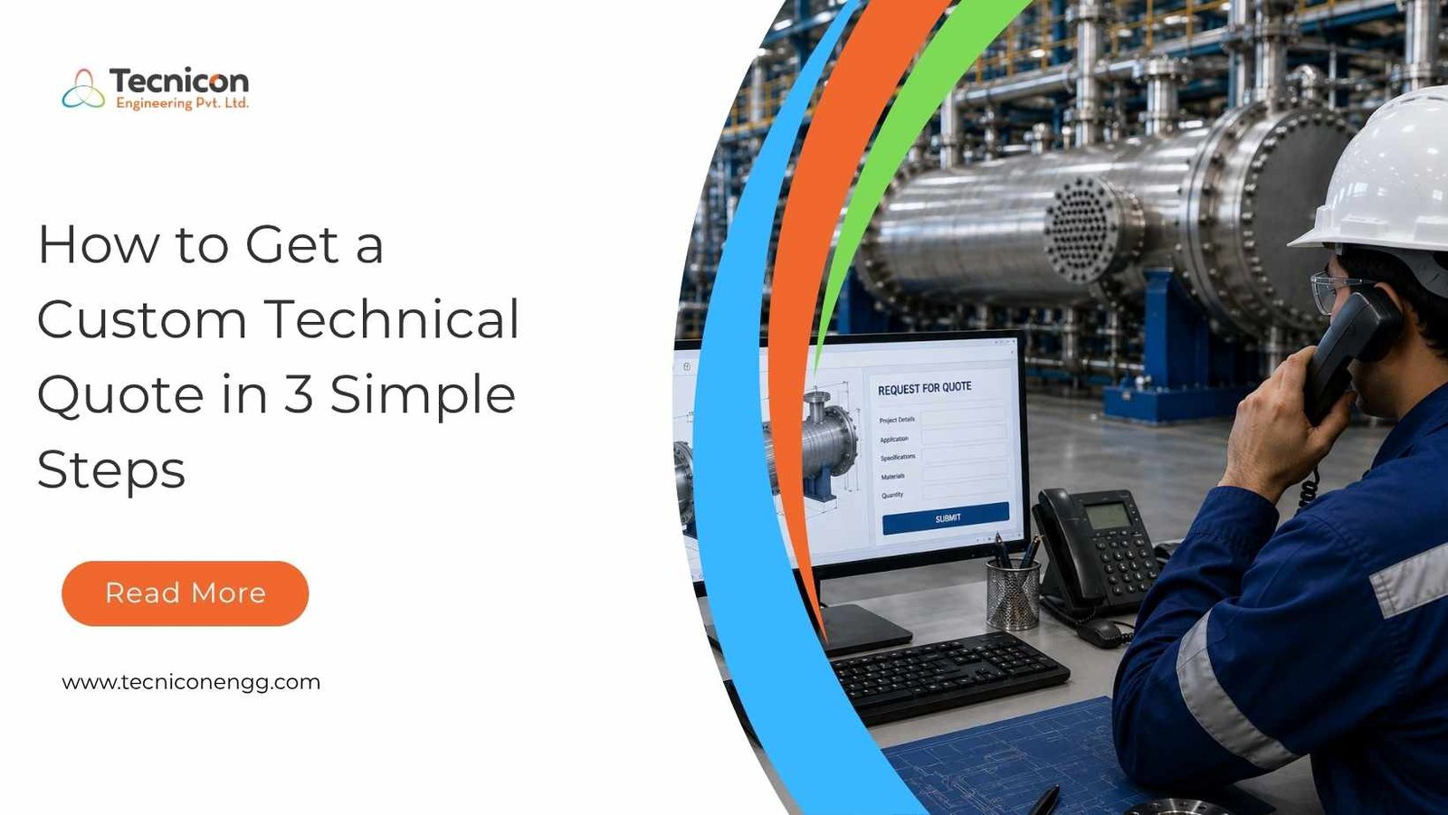 Custom technical quote process for industrial equipment